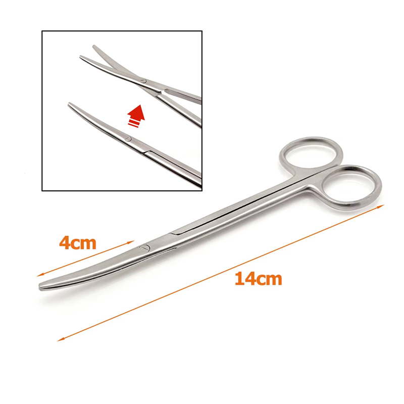 Medical Scissors - 14CM TCメツェンバウムはさみ、湾曲した鈍い狭い先端、歯科手術、扁桃体、繊細な組織切断用医療器具
