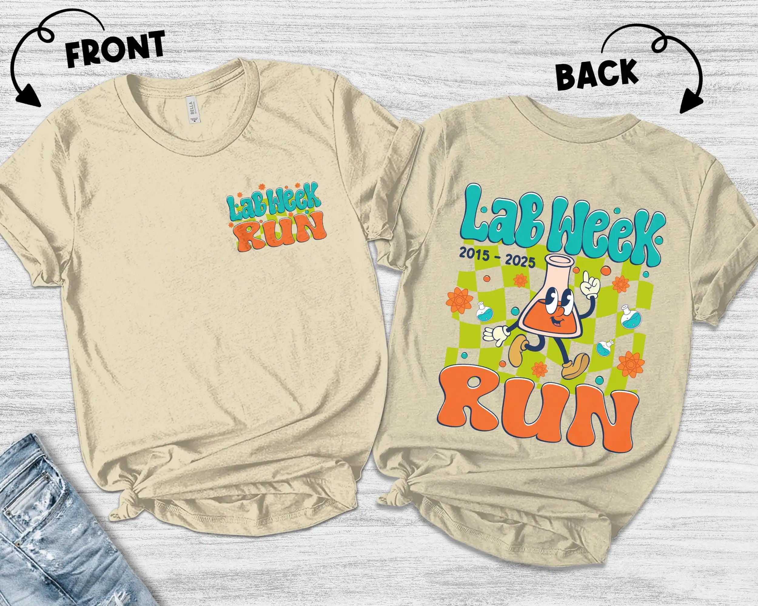 Medical Lab Week 2025 - レトロラボウィーク 2025 Tシャツ ラン第10回メディカルテックアシスタントバーブグループチーム MLS MLT