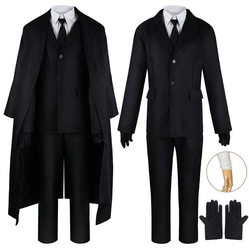 Bandage - 太宰コスプレ衣装黒トレンチジャケットパンツ手袋包帯太宰治衣装制服ハロウィンコスチュームアニメコミックコン用