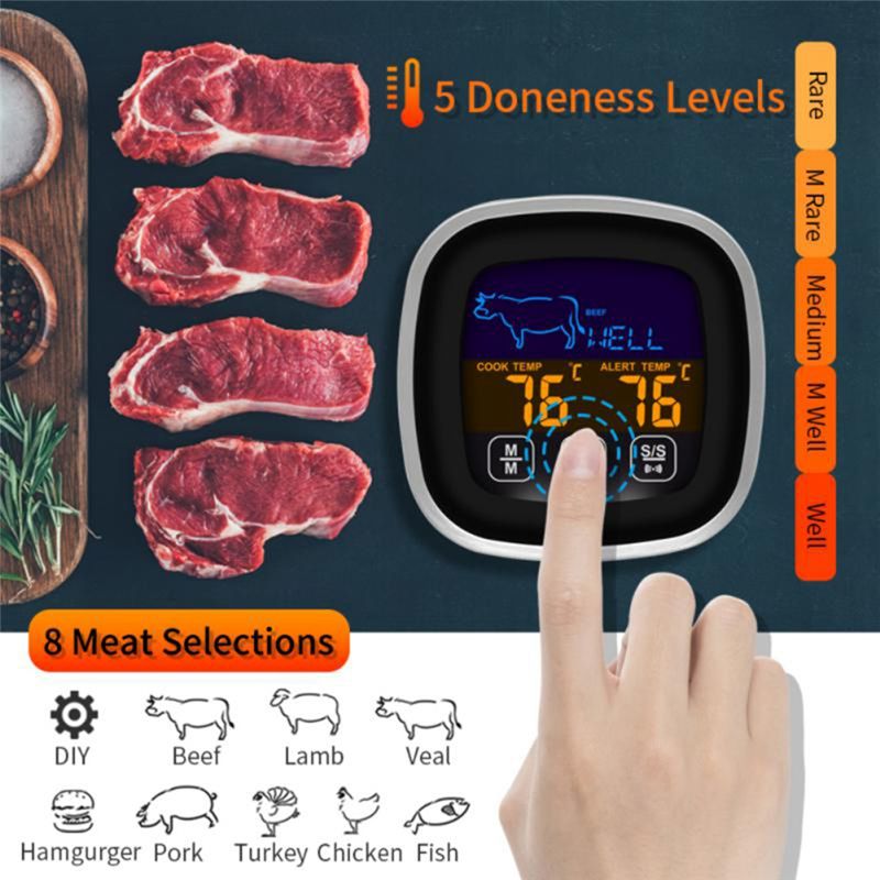 Thermometer Digital - スーパーセール デジタルキッチン温度計 ステンレス製 防水 肉用温度プローブ オーブン調理