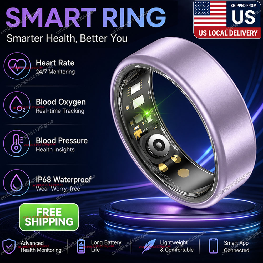 Blood Pressure Monitor - スマートリング 心拍数 血中酸素 睡眠トラッカーリング IP68防水 マルチスポーツモード