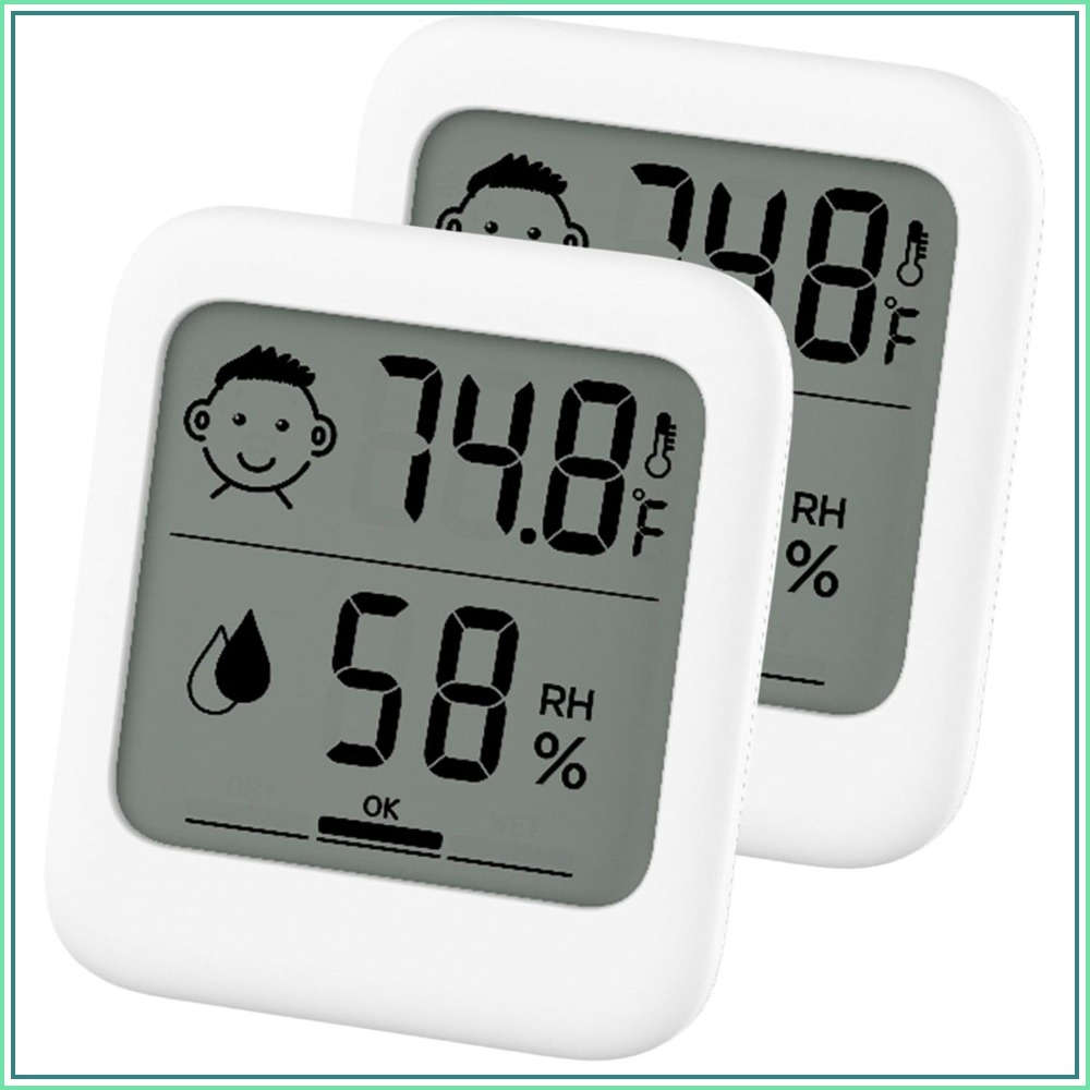 Thermometer Digital - デジタル温度計＆湿度計2個セット、快適なフェイスディスプレイ、スタンド、マグネット、吊り下げ式、シンプル