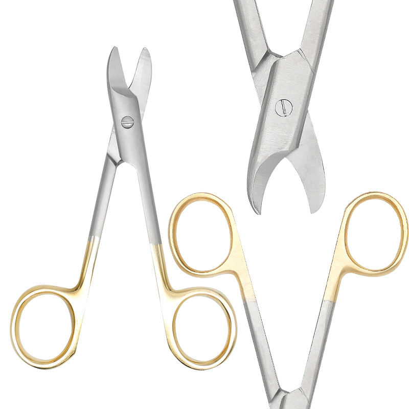 Medical Scissors - 1pc 金属クラウンはさみステンレス鋼歯科はさみ湾曲/ストレートヘッド手術器具矯正ツール