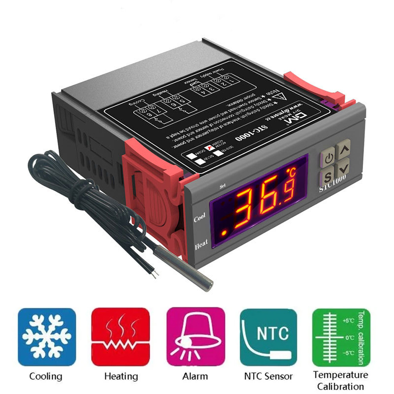 Lab Incubator - STC-1000デジタル温度コントローラーサーモスタット温度調節器インキュベーターリレー加熱冷却STC 1000 12V 24V 220V STC1000