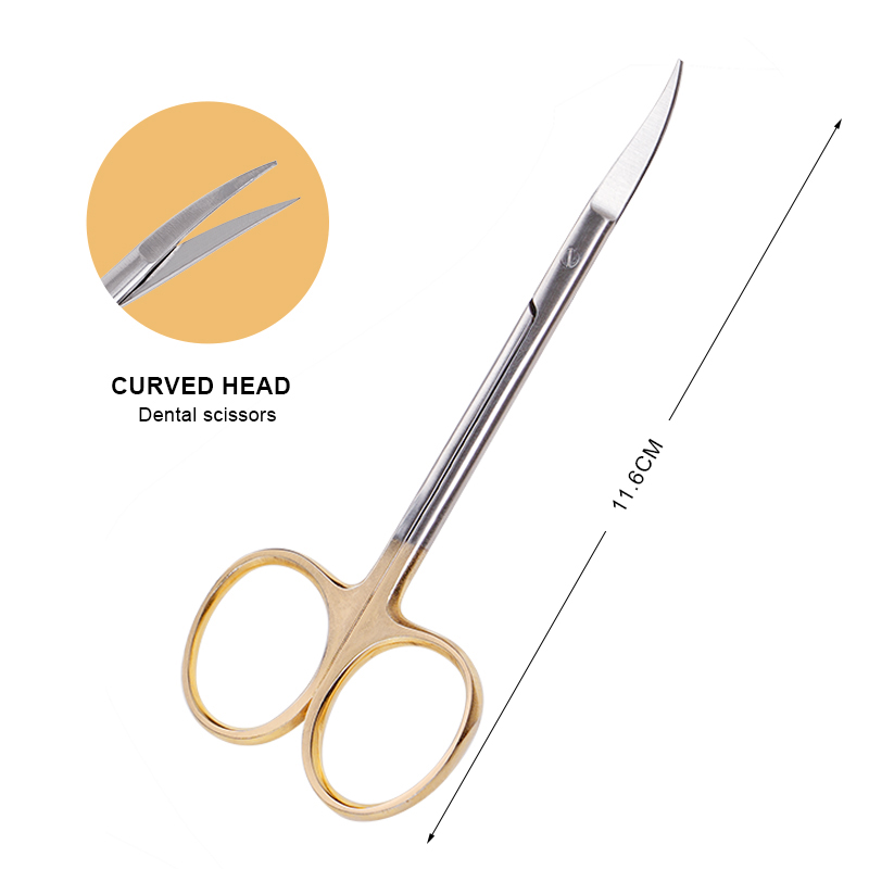 ステンレス鋼の医療外科用はさみ、直線または湾曲した先端、金メ - Medical Scissors のレビューと価格