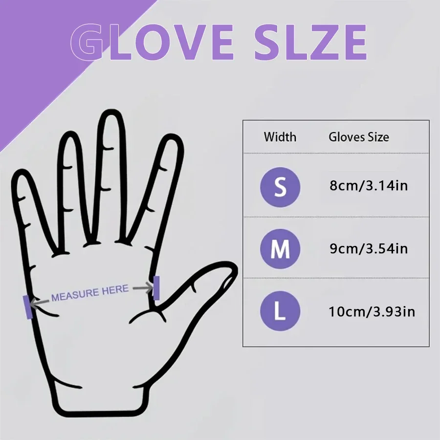 10-100 個使い捨て紫色ニトリル手袋ラテックスフリー防水 - Medical Gloves のレビューと価格