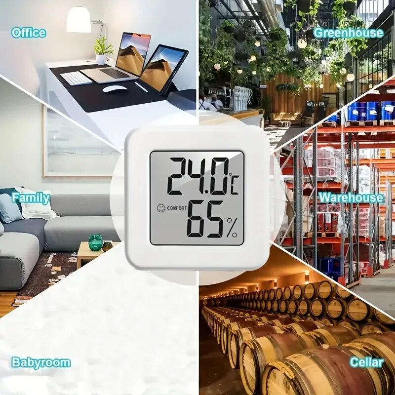 デジタル湿度計温度計室内温度計温度ゲージミニ液晶気象ステーシ - Thermometer Digital のレビューと価格