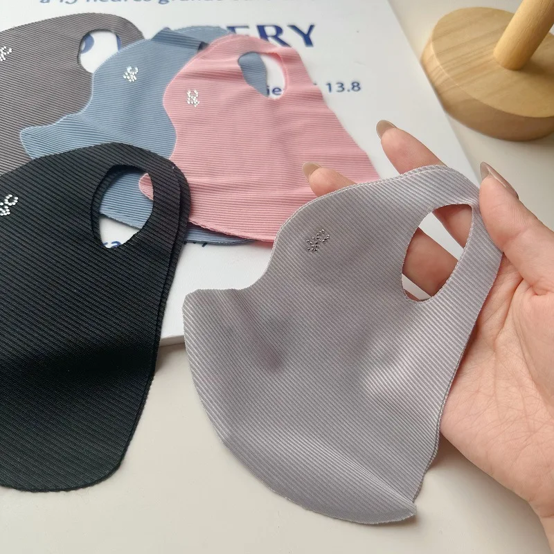 5色の糸入りアイスシルクマスク女性用ソリッドカラー通気性UV - Surgical Mask のレビューと価格