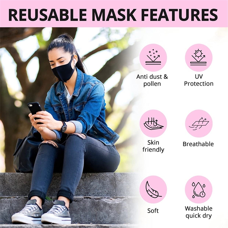 5/10 個ファッション固体イヤーループマスク春防塵洗える再 - Surgical Mask のレビューと価格