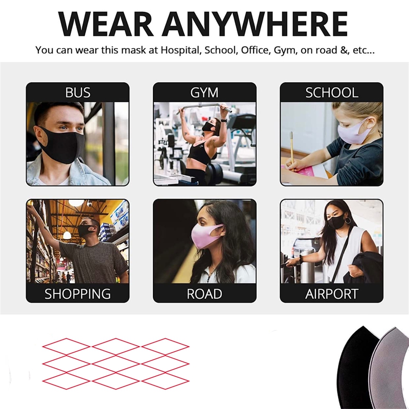 5/10 個ファッション固体イヤーループマスク春防塵洗える再 - Surgical Mask のレビューと価格
