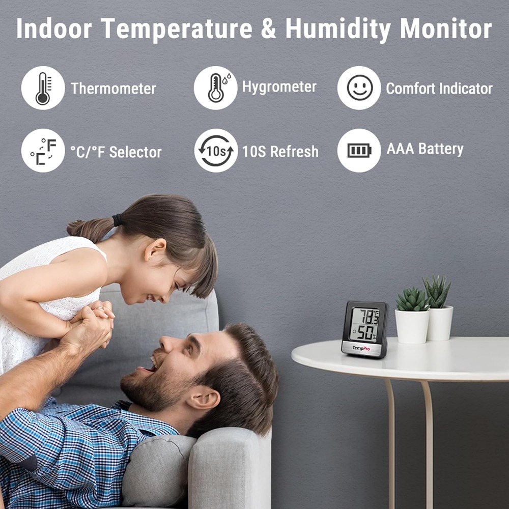 デジタル湿度計 室内温度計 湿度計 温度と湿度モニター付き室 - Thermometer Digital のレビューと価格