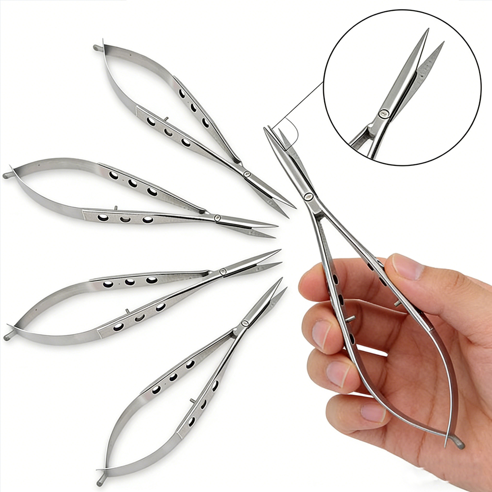 5 個の結膜眼科はさみ鈍曲眼科手術器具ステンレス鋼チタン医療 - Medical Scissors のレビューと価格