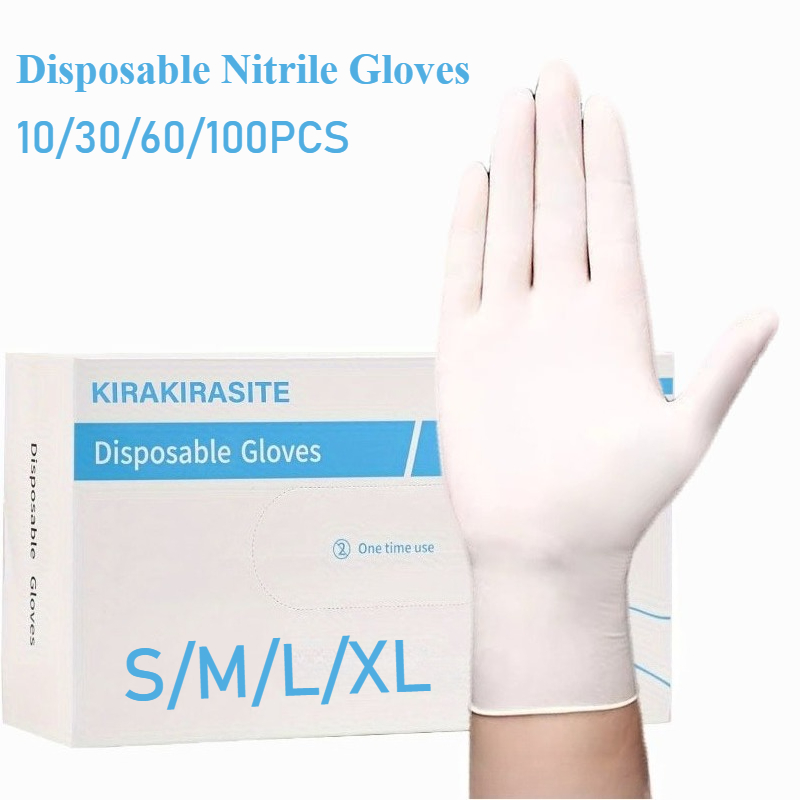 ホワイトニトリル使い捨て手袋パウダー&ラテックスフリー手袋キ - Medical Gloves のレビューと価格