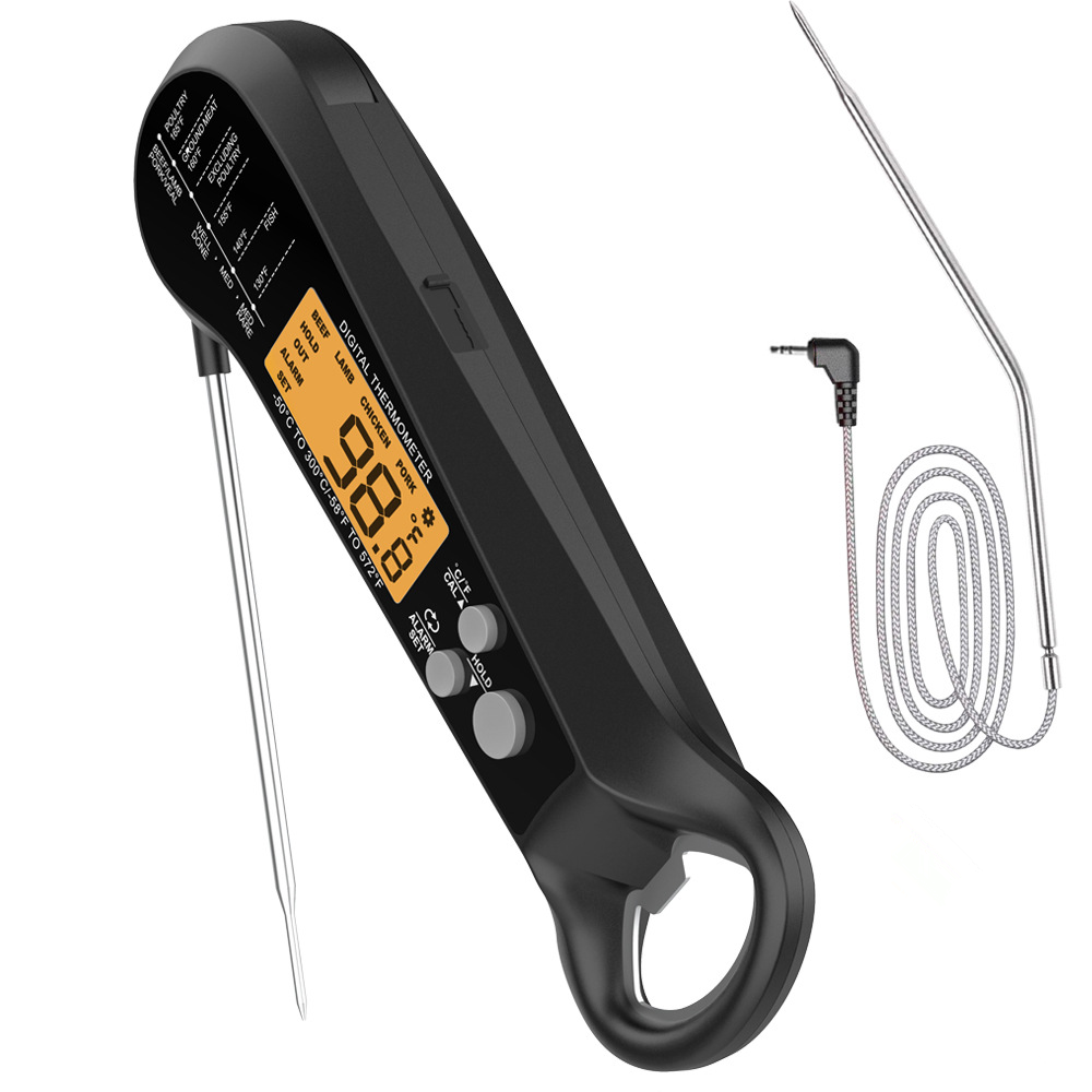 ロングケーブルプロ仕様デジタル防水肉用温度計、2つのプローブ - Thermometer Digital のレビューと価格